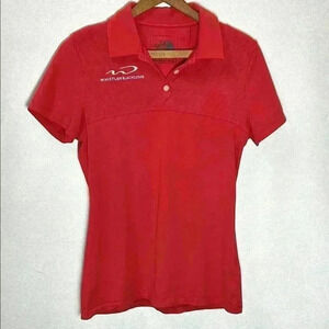 The North Face Red Polo Shirt Collar Short  Sleeve Women's Medium Ski Hike Sport